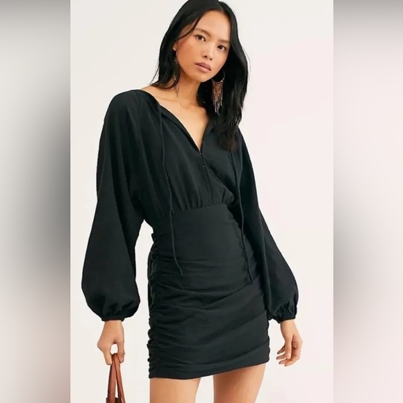 Free people The Only One Mini Dress Black Size M NWT - Picture 2 of 11
